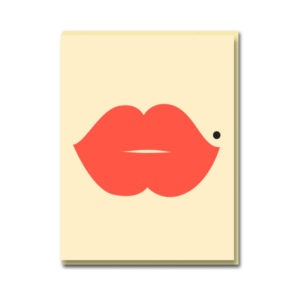 Lips and Beauty Spot Greetings Card