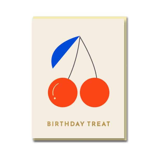 Birthday Treat Cherries Greetings Card