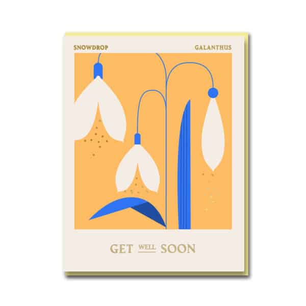 Snowdrop Get Well Soon Greetings Card