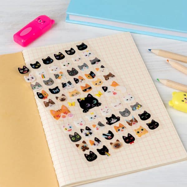 3-D Quirky Cat Stickers - Image 2