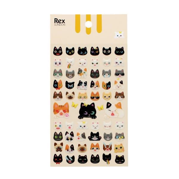 3-D Quirky Cat Stickers